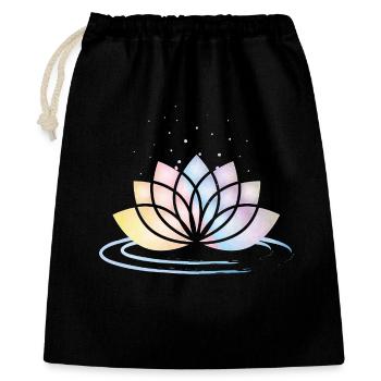Stylized Pastel Flower Symbol with Water - Gift Bag 40 x 50 cm - black - Front