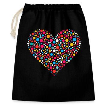 Spotty Dot Speckled Heart Mosaic - Gift Bag 40 x 50 cm - black - Front