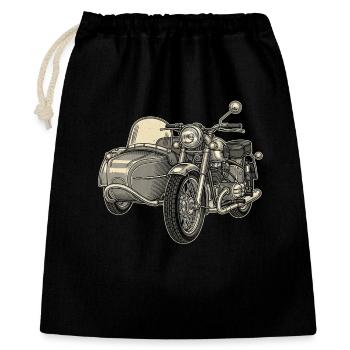 Side-car moto vintage - Sac cadeau 40 x 50 cm - noir - Devant