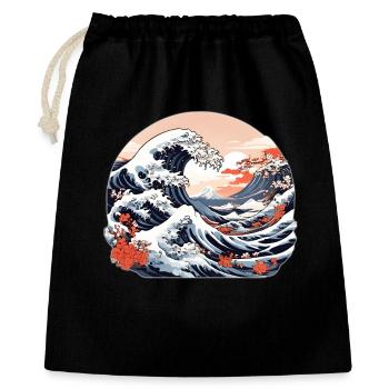 Great Wave of Kanagawa - Gift Bag 40 x 50 cm - black - Front