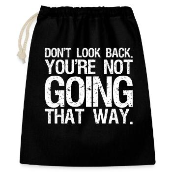 Ne te retourne pas, tu ne vas pas par là - Sac cadeau 40 x 50 cm - noir - Devant