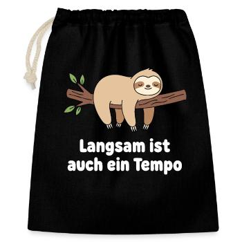Conception du tempo du paresseux lent - Sac cadeau 40 x 50 cm - noir - Devant