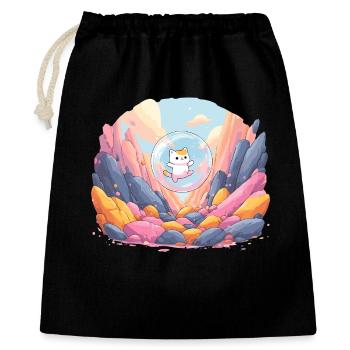 Boule de chat dans le canyon coloré - Sac cadeau 40 x 50 cm - noir - Devant