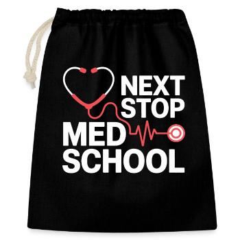 Thé cardiaque stéthoscope de l’école de médecine - Sac cadeau 40 x 50 cm - noir - Devant