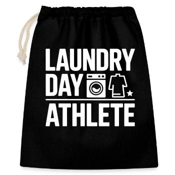 Laundry Day Athlete Wäsche Humor - Geschenkbeutel aus Baumwolle (40 x 50 cm) - Schwarz - Vorne