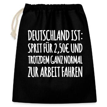 Lustiger Tank Spruch - Geschenkbeutel aus Baumwolle (40 x 50 cm) - Schwarz - Vorne