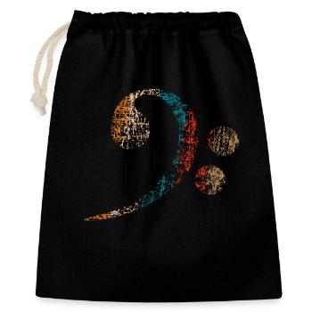 Bass Clef, Bass Clef vintage distressed - Gift Bag 40 x 50 cm - black - Front