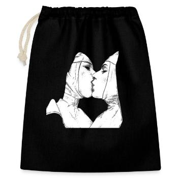 Baiser en tenue religieuse : lien délicat - Sac cadeau 40 x 50 cm - noir - Devant