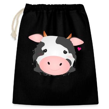 Vache mignonne pour les amoureux des animaux et les amateurs de ferme - Sac cadeau 40 x 50 cm - noir - Devant