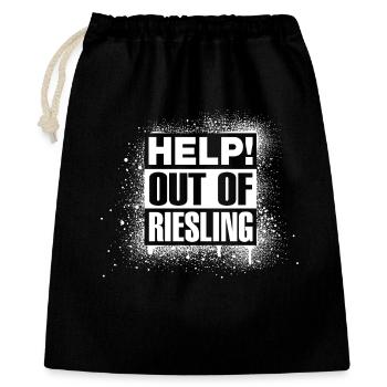 HELP! Out of Riesling - Geschenkbeutel aus Baumwolle (40 x 50 cm) - Schwarz - Vorne
