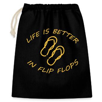 LIFE IS BETTER IN FLIP FLOPS - Gift Bag 40 x 50 cm - black - Front