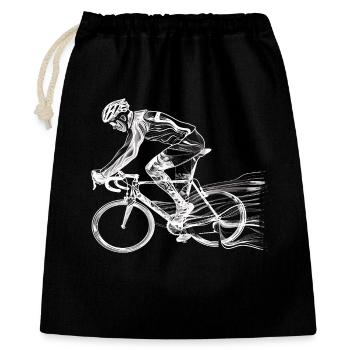 Fahrradfahrer Skizze - Geschenkbeutel aus Baumwolle (40 x 50 cm) - Schwarz - Vorne
