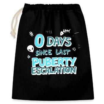 Pubertät Eskalation Lustiges Shirt - Geschenkbeutel aus Baumwolle (40 x 50 cm) - Schwarz - Vorne