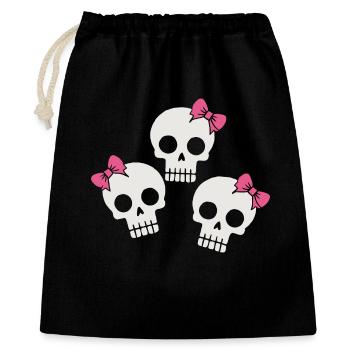 Crâne mignon avec des arcs - Sac cadeau 40 x 50 cm - noir - Devant