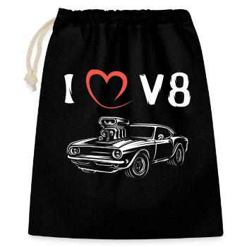 i love v8 american muscle cars - Big Block Cars - Gift Bag 40 x 50 cm - black - Front