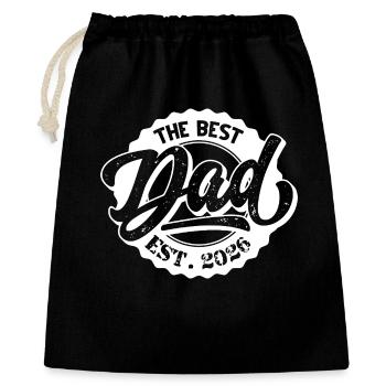 The Best Dad EST 2026 - Geschenkbeutel aus Baumwolle (40 x 50 cm) - Schwarz - Vorne