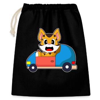 Tiger Auto - Geschenkbeutel aus Baumwolle (40 x 50 cm) - Schwarz - Vorne