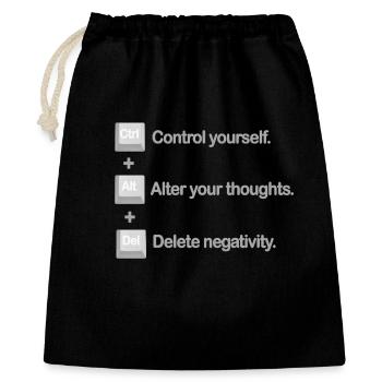Contrôle Alt, Supprimer Santé mentale Positivité - Sac cadeau 40 x 50 cm - noir - Devant