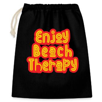 Profitez de la thérapie de plage - Sac cadeau 40 x 50 cm - noir - Devant