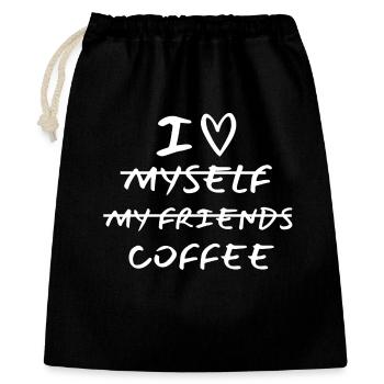 café, besoin de café, pas du matin - Sac cadeau 40 x 50 cm - noir - Devant