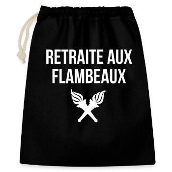 réforme des retraites, retraite aux flambeaux - Sac cadeau 40 x 50 cm - noir - Devant