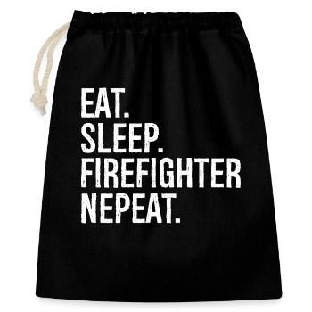 Eat Sleep Firefighter Nepeat - Gift Bag 40 x 50 cm - black - Front