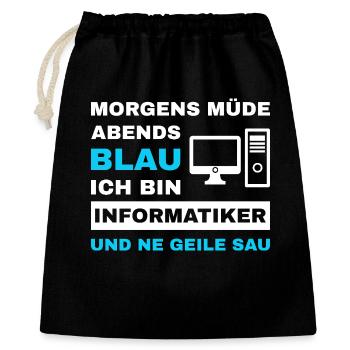 informatiker Programmierer Admin Sprüche Lustig - Geschenkbeutel aus Baumwolle (40 x 50 cm) - Schwarz - Vorne