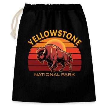 Yellowstone National Park Buffalo Bison - Gift Bag 40 x 50 cm - black - Front
