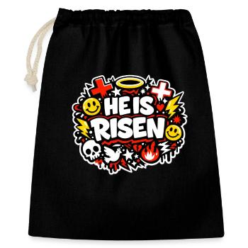 he is risen - Gift Bag 40 x 50 cm - black - Front