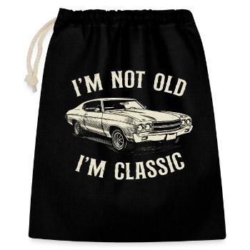 Je ne suis pas vieux, je suis un papa de voitures classiques Humour - Sac cadeau 40 x 50 cm - noir - Devant