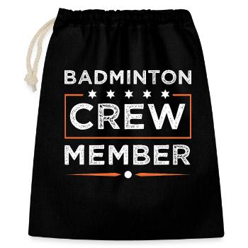 Badminton Crew - Geschenkbeutel aus Baumwolle (40 x 50 cm) - Schwarz - Vorne