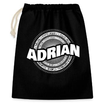 nom Adrian - Sac cadeau 40 x 50 cm - noir - Devant