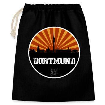 Dortmund Skyline Rétro - Sac cadeau 40 x 50 cm - noir - Devant