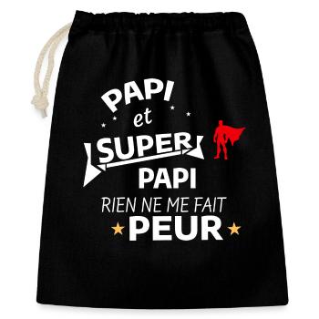 Cadeau Paternité Superhero Humor - Sac cadeau 40 x 50 cm - noir - Devant