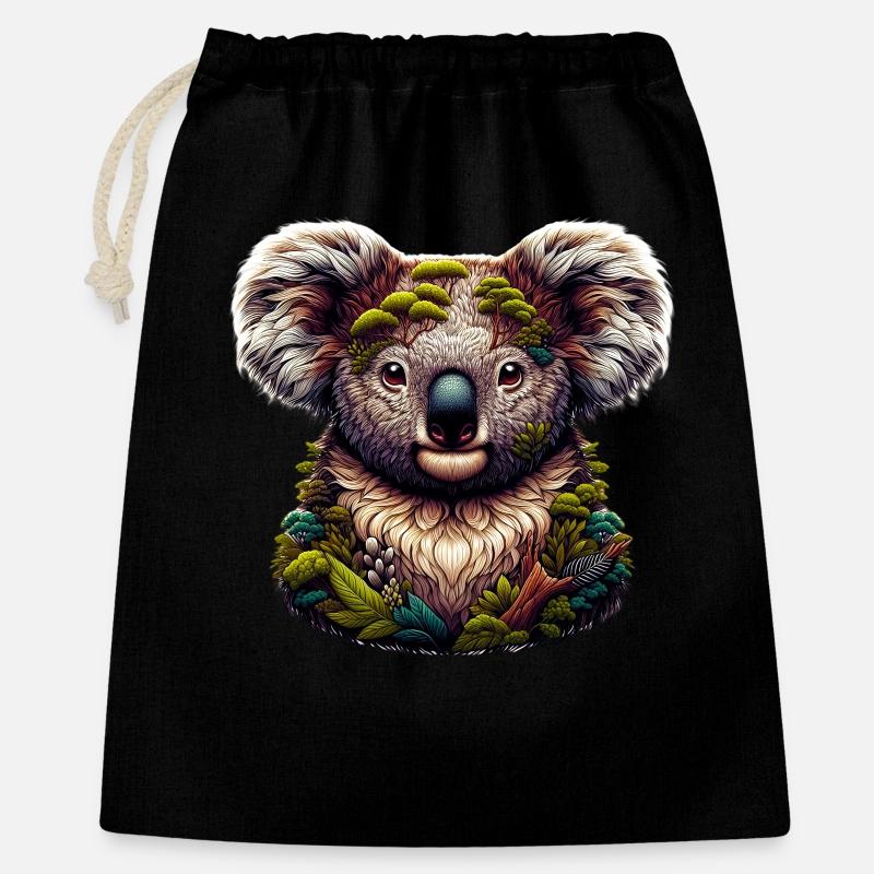 Koala - Worek prezentowy 40 x 50 cm - czarny