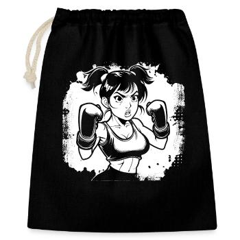 Female Boxer - Gift Bag 40 x 50 cm - black - Front