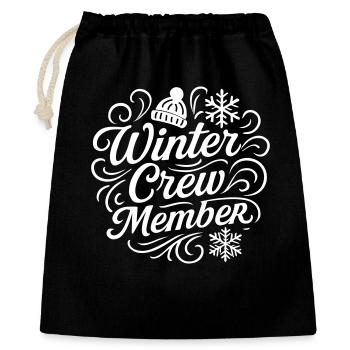 Équipe d’hiver - Sac cadeau 40 x 50 cm - noir - Devant