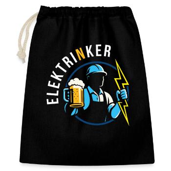 Elektrinker – Électricien drôle avec un jeu de mots - Sac cadeau 40 x 50 cm - noir - Devant