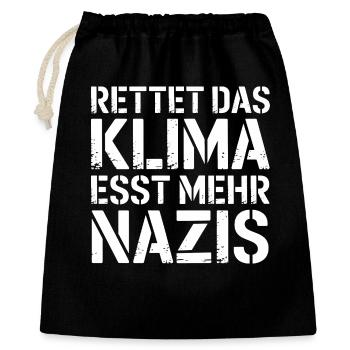 Sauver le climat, manger plus de nazis - contre la droite - Sac cadeau 40 x 50 cm - noir - Devant