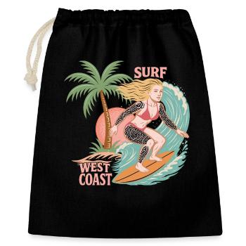 Surfing West Coast - Gift Bag 40 x 50 cm - black - Front