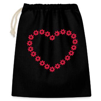 Un cœur de fleurs - Sac cadeau 40 x 50 cm - noir - Devant