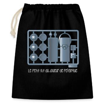 Le petit kit du joueur de pétanque - Sac cadeau 40 x 50 cm - noir - Devant