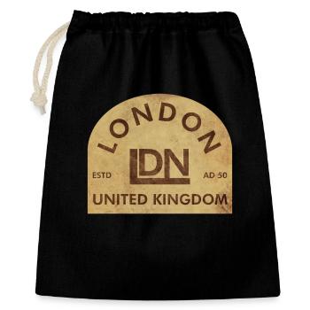 Vintage London Emblem - Geschenkbeutel aus Baumwolle (40 x 50 cm) - Schwarz - Vorne