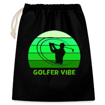 golf, golfer, golffan - Geschenkbeutel aus Baumwolle (40 x 50 cm) - Schwarz - Vorne