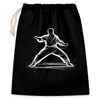Dessin Karateka - Sac cadeau 40 x 50 cm - noir - Devant