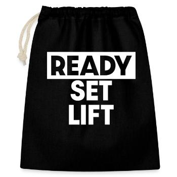Ready Set Lift - Geschenkbeutel aus Baumwolle (40 x 50 cm) - Schwarz - Vorne