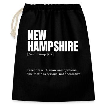 New Hampshire Snow Text - Gift Bag 40 x 50 cm - black - Front