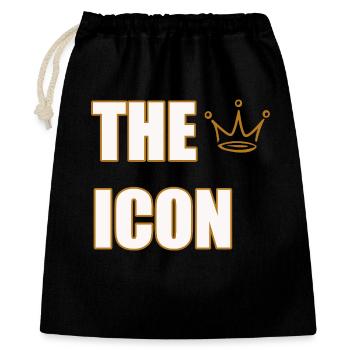 THE ICON – Bold Legendary Statement Design - Geschenkbeutel aus Baumwolle (40 x 50 cm) - Schwarz - Vorne