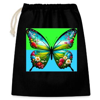 papillon - Sac cadeau 40 x 50 cm - noir - Devant