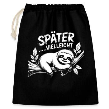 Heute nicht Sloth - Geschenkbeutel aus Baumwolle (40 x 50 cm) - Schwarz - Vorne